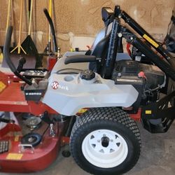 ExMark 48 Inch Mower With Dump Tailer, Lawn Roller, Jack 