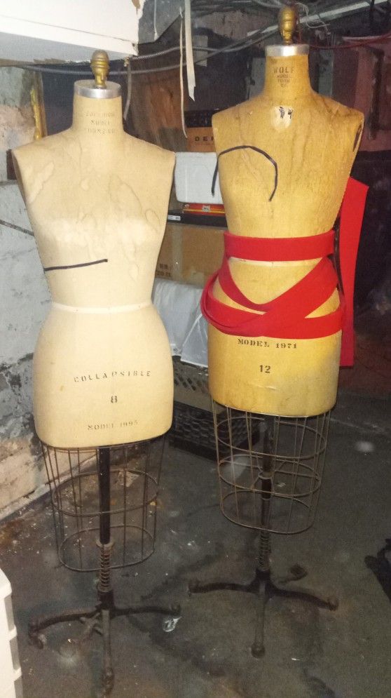 Fashion Materials Dress Form, Buttons, Bolts of Fabric 