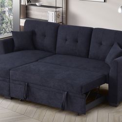 New! Reversible Storage Sectional sofa bed, sectional, sofa bed, sectional sofa with pull out bed, reversible chaise sofa bed.