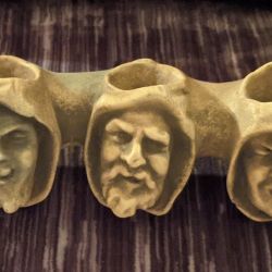 Antique 19th Century Seven Deadly Sins Monks Wall Hanging Pipe Rack