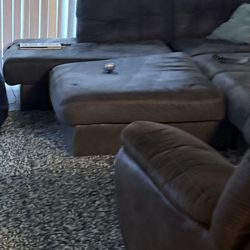 Sectional Sofa, Recliner And Ottoman  