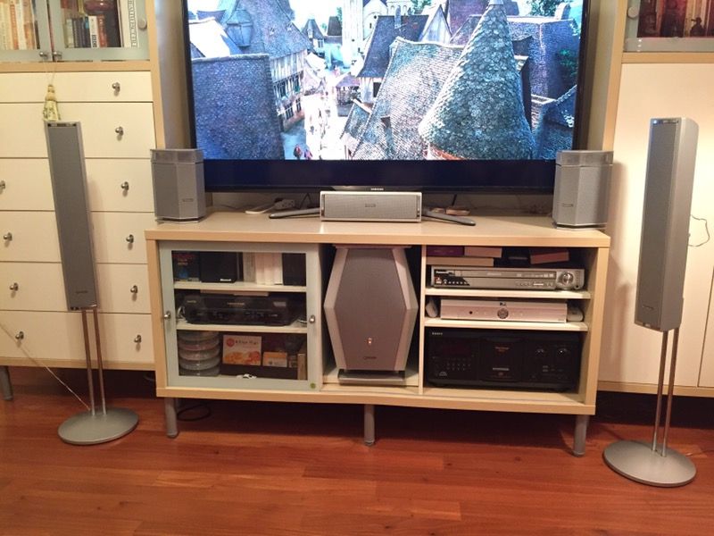 PANASONIC SA-HT920 Home Theater Receiver 5 disc DVD Player + Speakers Sound Gray