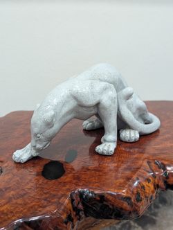 Art Deco-style Ceramic Panther Figurine Statue Home/Office Decor Vintage 