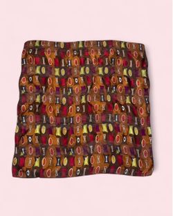 Vintage brown and multi-coloured silk Kenneth Cole bandana scarf