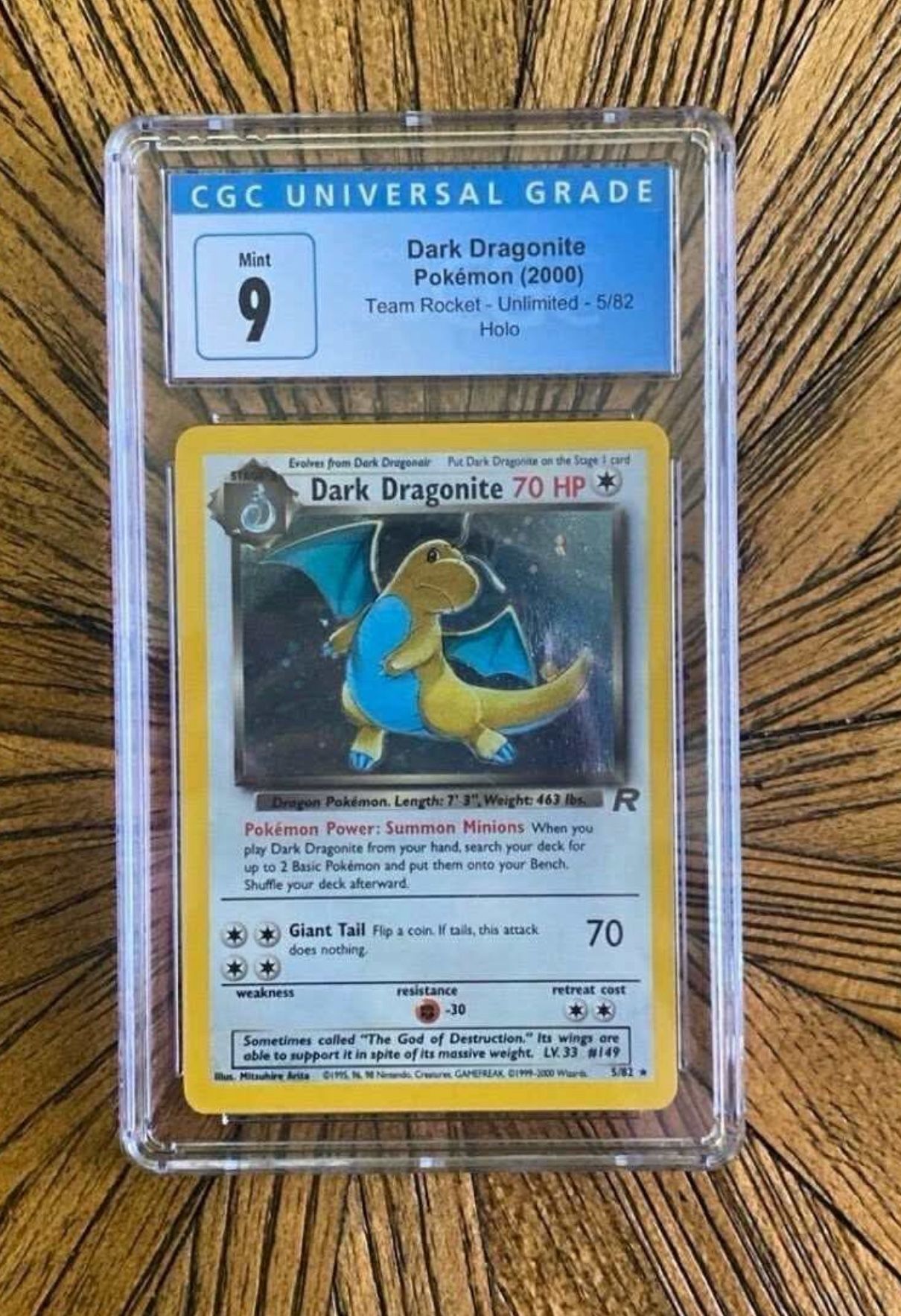 CGC 9 dark dragonite holo Pokémon card