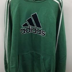 Adidas Men's Green Hoodie Sweater Size L Missing Hoodie String AS IS