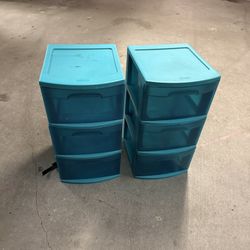 2 Storage 3 Drawer Cabinets