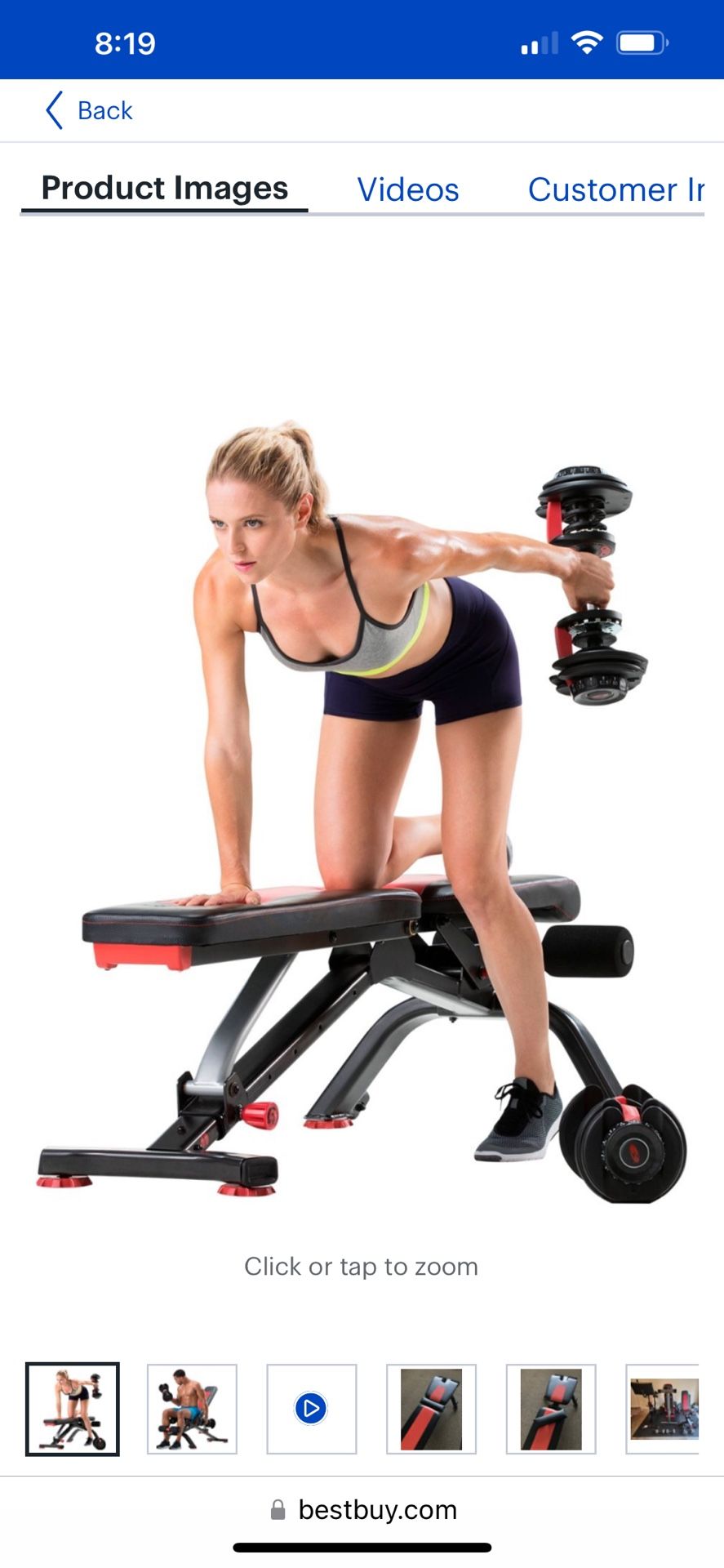 Exercise Bench; BowFlex Stowable Bench Black