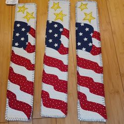3- New Handmade Patriotic Banners 