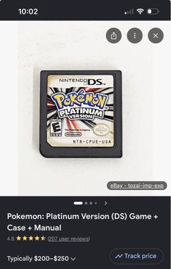 Pokémon Platinum Version Nintendo DS Cartridge
