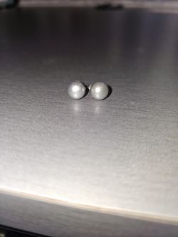 Grey Real Freshwater Pearl Earrings