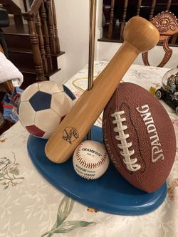 Football baseball and soccer lamp