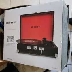 Crosley Cruiser Deluxe Portable Turntable Featuring Built In Bluetooth Speakers