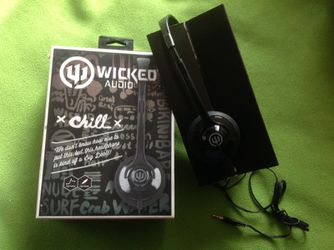 Wicked Audio Chill WI-8000 Headband Headphones-Black-NEW