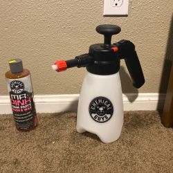 chemical guys foam cannon and a pink wax and foam
