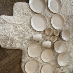 World Market Textured Cream Dinnerware Set