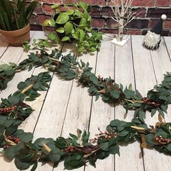 2 Six ft. Natural Looking Hand Crafted Eucalyptus Garlands
