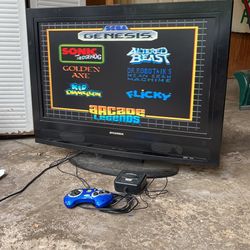 32” Sylvania Tv With Sega Genesis Plug And Play System