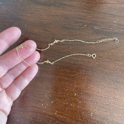 14K Yellow Gold Dolphin  9.5” to 10.5” Anklet (1” extension )from Greece ! REAL GOLD ! Καλή Τύχη
