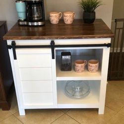 Custom built Wine Rack Cabinet Sideboard Buffet Coffee Hutch Hand Built Hutch Farmhouse farm house Carpenter Floating shelf faux Beam 