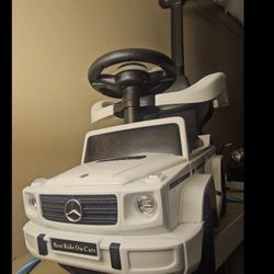 Best Ride On Cars Kids Outdoor Stroller Mercedes G-Wagon for Toddlers 1 to 3 Years Old with Music, Horn Sounds, and Handle, White
