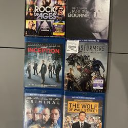 Set Of 6 Blu-Ray Top Movies