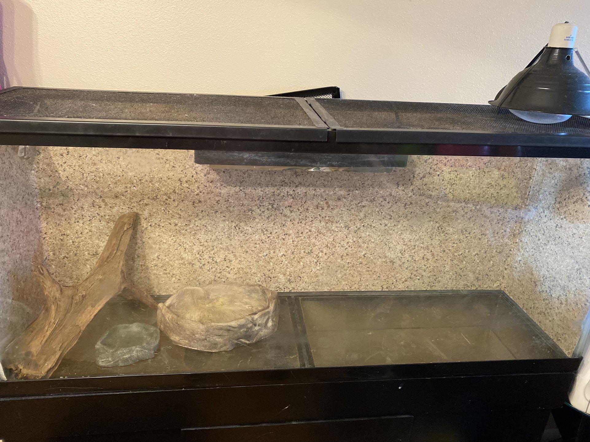 55 Gal Reptile Tank, Stand, Supplies