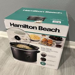 Slow Cooker Crock Pot 5 Quart Black Qt Manual Large Hamilton Beach New Portable
