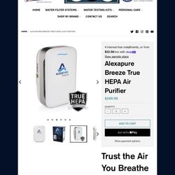 Alexapure Breeze True HEPA AIR Purifier 