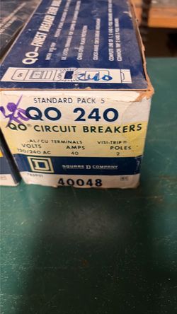 Square D QO240 40A 2-Pole Circuit Breakers 5-Pack