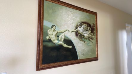 Large oil paint with frame
