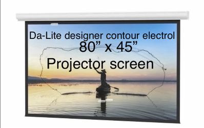 Da-Lite Designer Contour Electrol motorized projector screen 45x80 MSRP 1200.00 New in box Never Used Model #92670  I get abandoned storage items regu