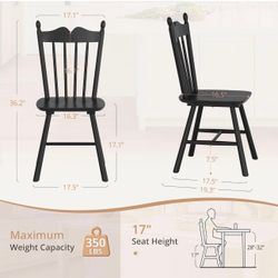Set Of 4, Black Dinning Chairs 