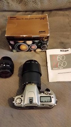 Nikon N60 FILM camera w/ 2 zoom lenses