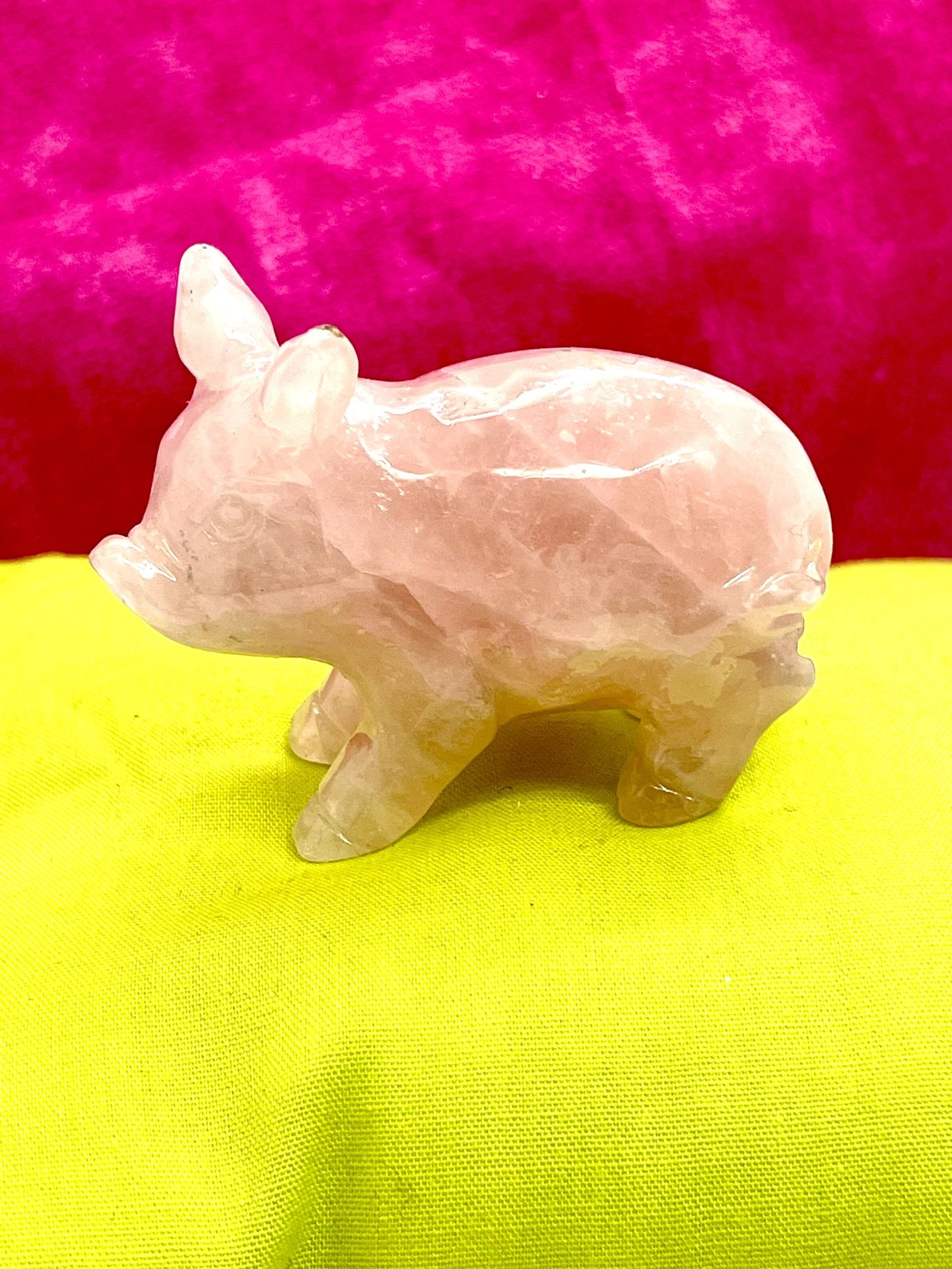 Rose Quartz Pig Figurine