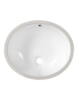 Brand New Kjineaten
18"x15" Oval Shape Undermount Bathroom Vessel Sink, Ceramic White Vanity Top