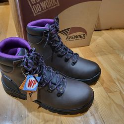 Avenger Women's 6-inch Builder Soft Toe EH Wp Work Boots Brown  Size 9 M - A8675