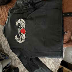 Ladies Leather Motorcycle Jacket 