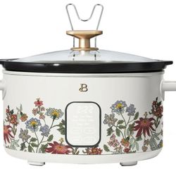 Beautiful 6 Qt Programmable Slow Cooker, Wildflower White Icing by Drew Barrymore
