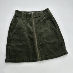 Hollister Corduroy Full Zip High Rise Skirt