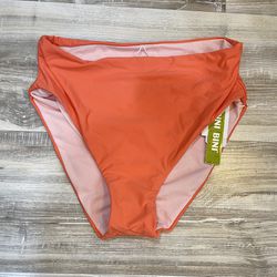 NWT Gianni Bini Orange High Waist Solid Bikini Bottom Size XS Polyamide