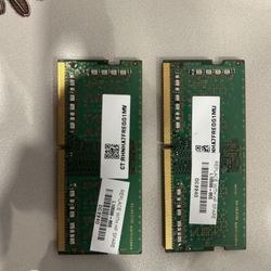 2 Samsung 4GB laptop DDR4 Ram 3200MHz