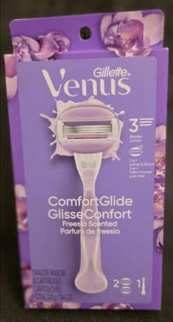 Gillette Venus ComfortGlide Freesia Women's Razor Handle + 2 Blade Refills