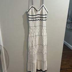 Brand New White Crochet Maxi Dress – Size Large