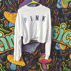 Pink Sweatshirt, Crop Top Size Small