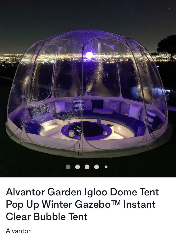 Beige Bubble Tent Pop Up Winter Gazebo Instant Canopy Clear Garden Igloo  Dome Tent Patented - 12'X12' for Sale in Cincinnati, OH - OfferUp