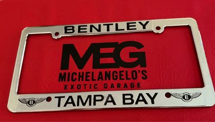 Bentley Tampa Bay Dealer License Plate Frame – Winged B Logos