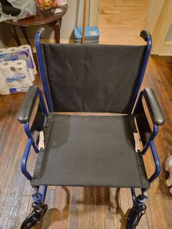 Medline Transport Wheelchair with Blue Frame