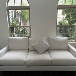 Modern Cream Sofa & Chair Set – 3-Seater Couch + Accent Chair – Minimalist / Neutral