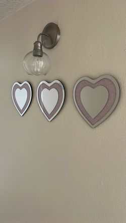 set of 3 heart mirrors